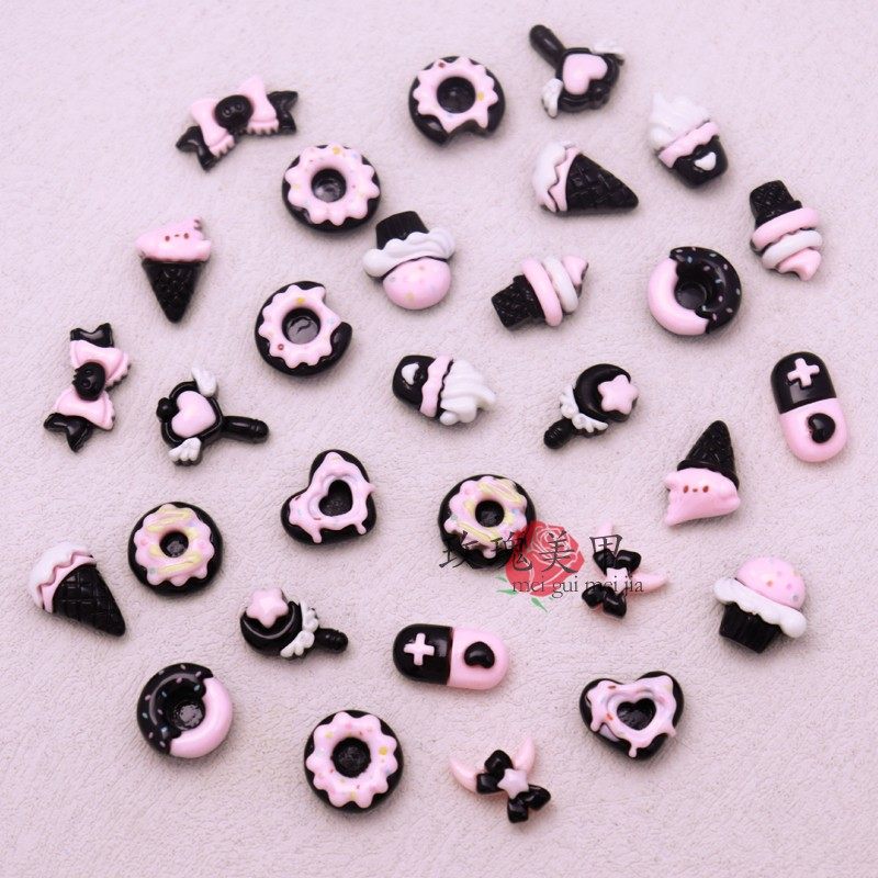 粉黑蛋糕仿真食玩美甲饰品高品穿戴甲钻饰卡砖配饰冰激凌指甲贴片,彩妆/香水/美妆工具,美甲工具,淘宝优惠券,粉丝福利购,淘宝优惠卷