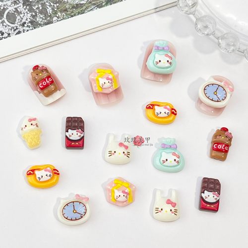 新款KT猫穿戴甲卡通立体装饰品