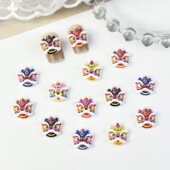 手机壳贴片耳钉发卡 国潮醒狮立体树脂配件 diy美甲钻饰 手工材料