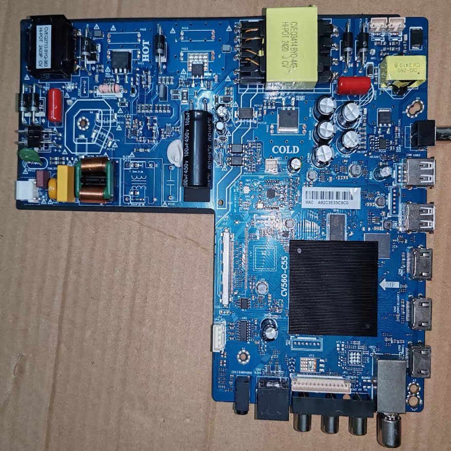 CV560-C55 108--122V  850MA 1.5g+8G 4核智能WiFi电视主板实物照