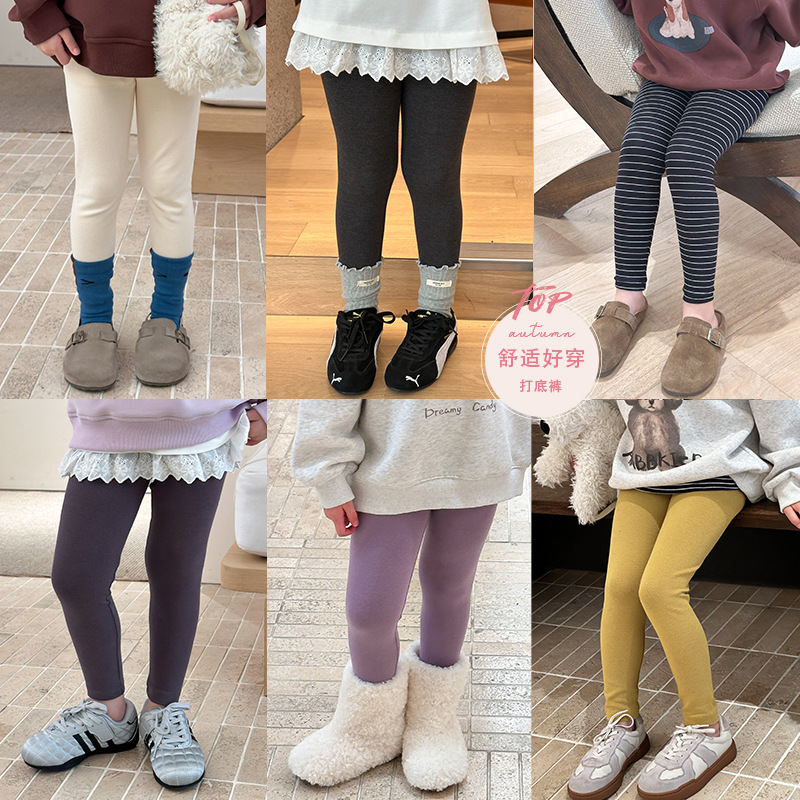 童梦楼2025秋季韩版女童裤子高弹亲肤280g羊毛拉架弹力打底裤