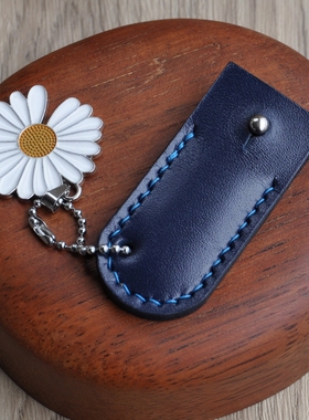 素彩轩手作牛皮钥匙包原创设计高级感简约复古