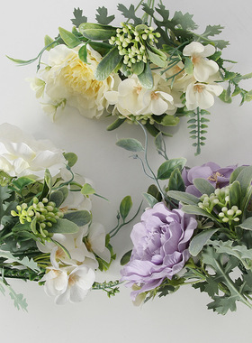 单束假花仿真花束 ins玫瑰婚庆路引花手捧花艺家居装饰花摄影摆设