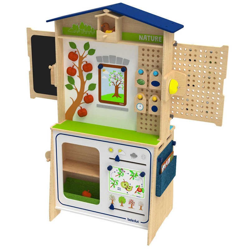 幼儿园多功能玩具幼儿衔接木质游戏柜可移动双面智慧屋多人益智桌