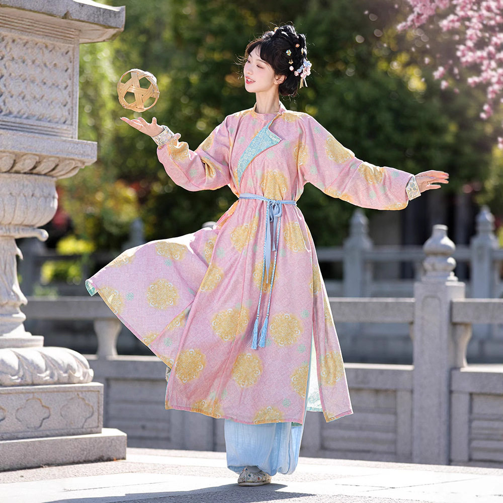 诗鸢2026新款原创汉服唐制圆领袍印花大放量春秋款复原灯笼裤,女装/女士精品,汉服套装,淘宝优惠券,粉丝福利购,淘宝优惠卷