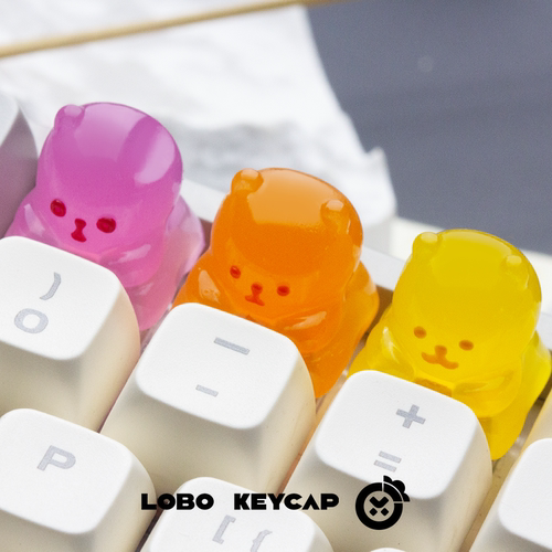【LOBO原创】小熊软糖透光键帽个性树脂艺术键帽机械键盘