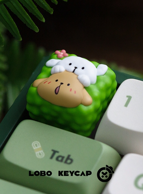 线条小狗线性狗周边透光键帽单个性可爱客制化机械键盘帽ESC礼物