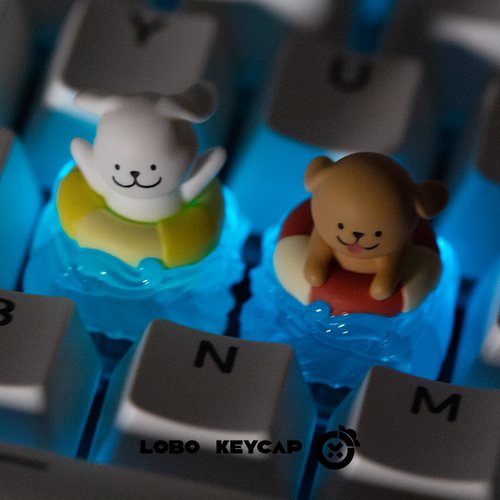 线条小狗可爱键帽树脂个性键帽