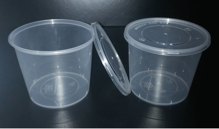 一次性饭盒梅洋15388圆形快餐盒 打包桶保鲜汤碗700ml打包盒450套