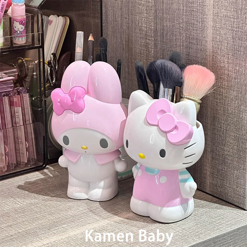 可爱卡通猫化妆刷收纳筒便携桌面