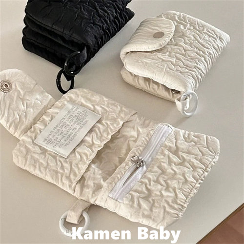 迷你零钱包女ins风可爱短款钱包可挂搭扣拉链软体小布包多层卡包