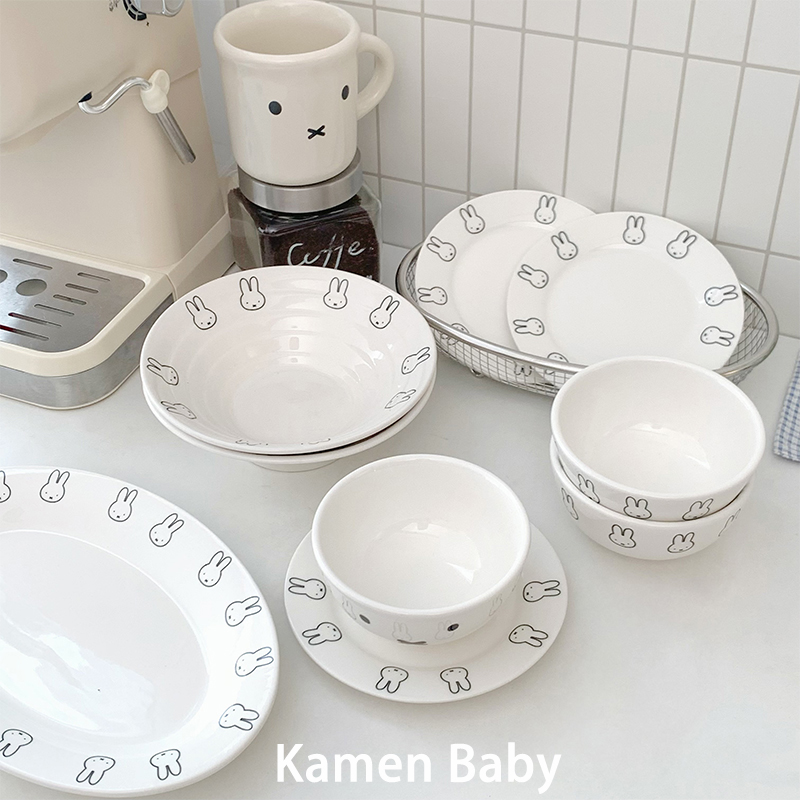 ins风日式可爱卡通兔盘子家用202