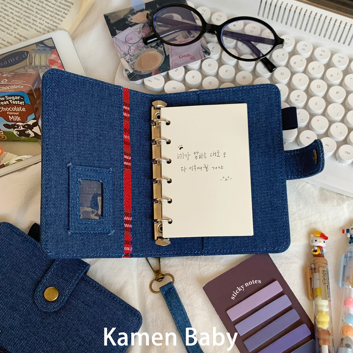 复古牛仔笔记本学生高颜值日记本a7活页本随身携带小手账本记事本