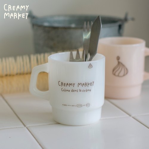 Creamy Market奶油系列白玉玻璃马克杯水杯