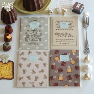 CreamyMarket一朵奶油原创奶油女孩可露丽小狗盖章本A6空白页手账