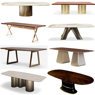 10款Antonio Citterio奢华大气大班长桌办公家用餐桌意式轻奢复古