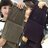 女高腰显瘦遮肉直筒中老年阔腿长裤 2025韩版 秋冬雪尼尔加厚休闲裤