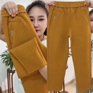 女士高腰洋气显瘦百搭直筒九分小脚老爹裤 韩版 运动休闲裤 新款 春季