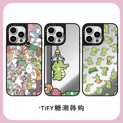 C家Buddy Gator短吻小鳄鱼适用苹果15promax17手机壳iphone14pro镜面16保护套13磁吸MagSafe卡通12新11