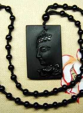 独家原创风天然黑曜石项链吊坠