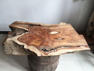 刺猬紫檀茶海茶盘茶台E天然山水外皮河流桌茶台料樱子瘤疤原木料E