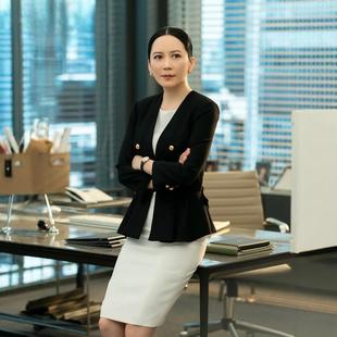 裙时尚 套装 通勤干练女神范两件套 黑白职业西装 高级定制俞飞鸿同款