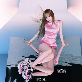 王心凌同款粉色真丝连衣裙女露背短款宽松简约时尚年轻款小礼服夏