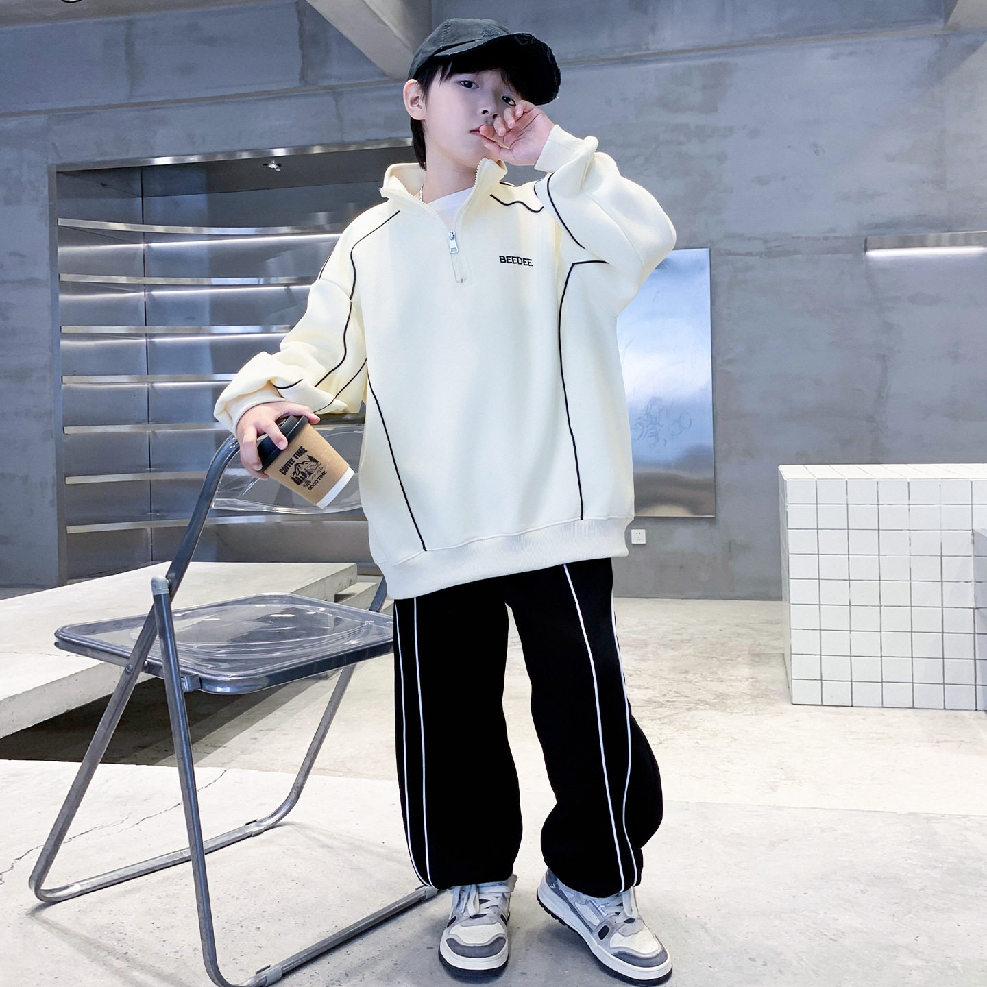 进口儿童装男童装卫衣套装新款中大童款男孩季帅气时髦潮