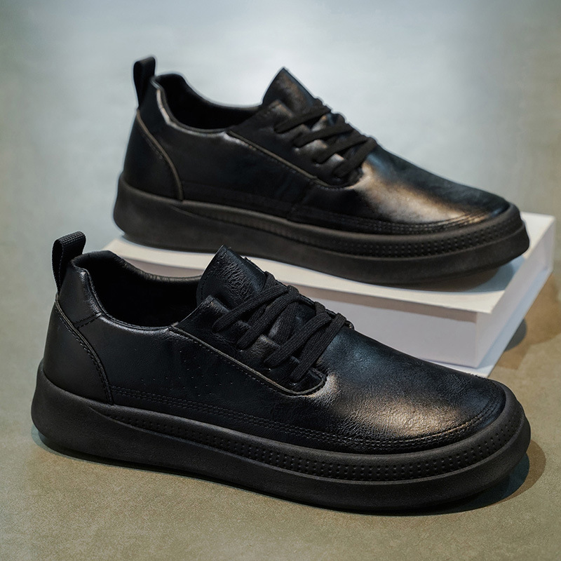 欧洲站男鞋新款男士韩式百搭潮流户外休闲轻便耐磨上班工作皮鞋