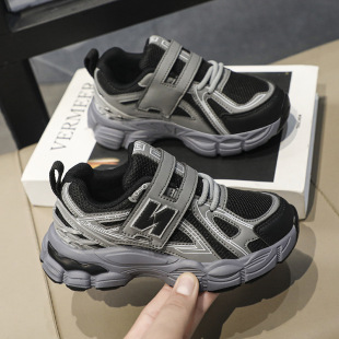 男童小白跑步鞋 优选新款 网面软底透气女童运动鞋 夏新款 儿童老爹鞋