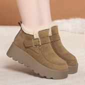 季 女鞋 加绒加厚大棉鞋 进口一件东北厚底雪地靴女款 妈妈鞋 子靴子