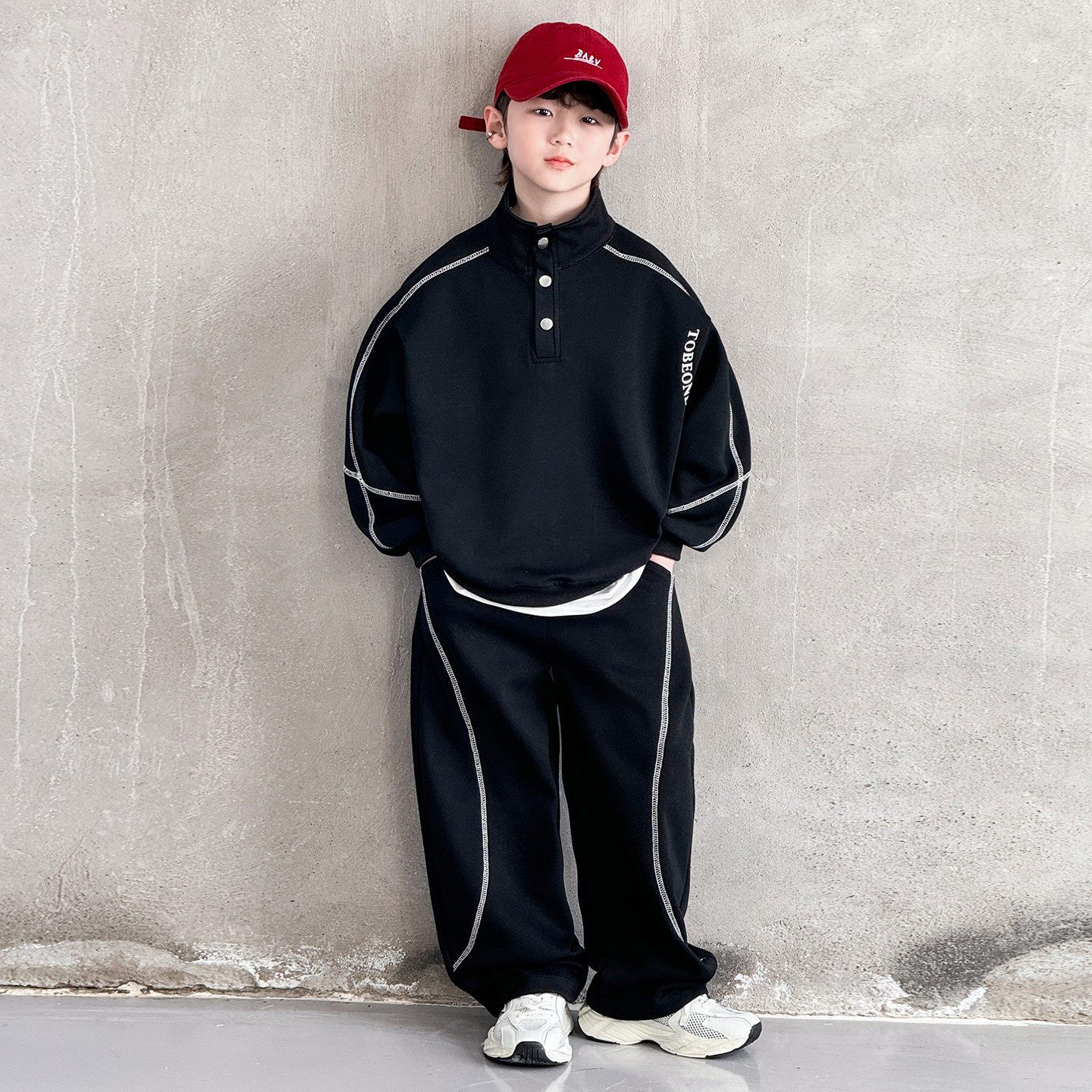 进口儿童装男童装卫衣套装新款中大童款帅气季运动时髦潮