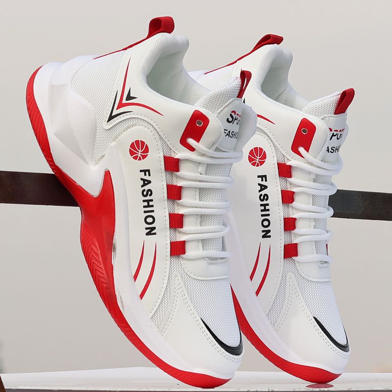 欧洲站篮球鞋男鞋高帮潮鞋网面透气运动鞋百搭防滑白色学生跑步鞋