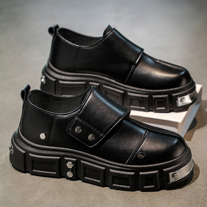 欧洲站男鞋新款潮流百搭增高厚底耐磨男士户外休闲运动德比潮鞋