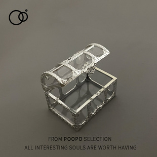 透明迷你小宝箱收纳盒小箱子复古小盒子藏宝箱宝藏首饰盒小摆件