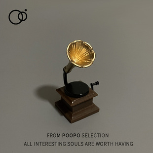 微缩模型迷你复古留声机娃娃屋配件装饰微景观场景袖珍模型摆件