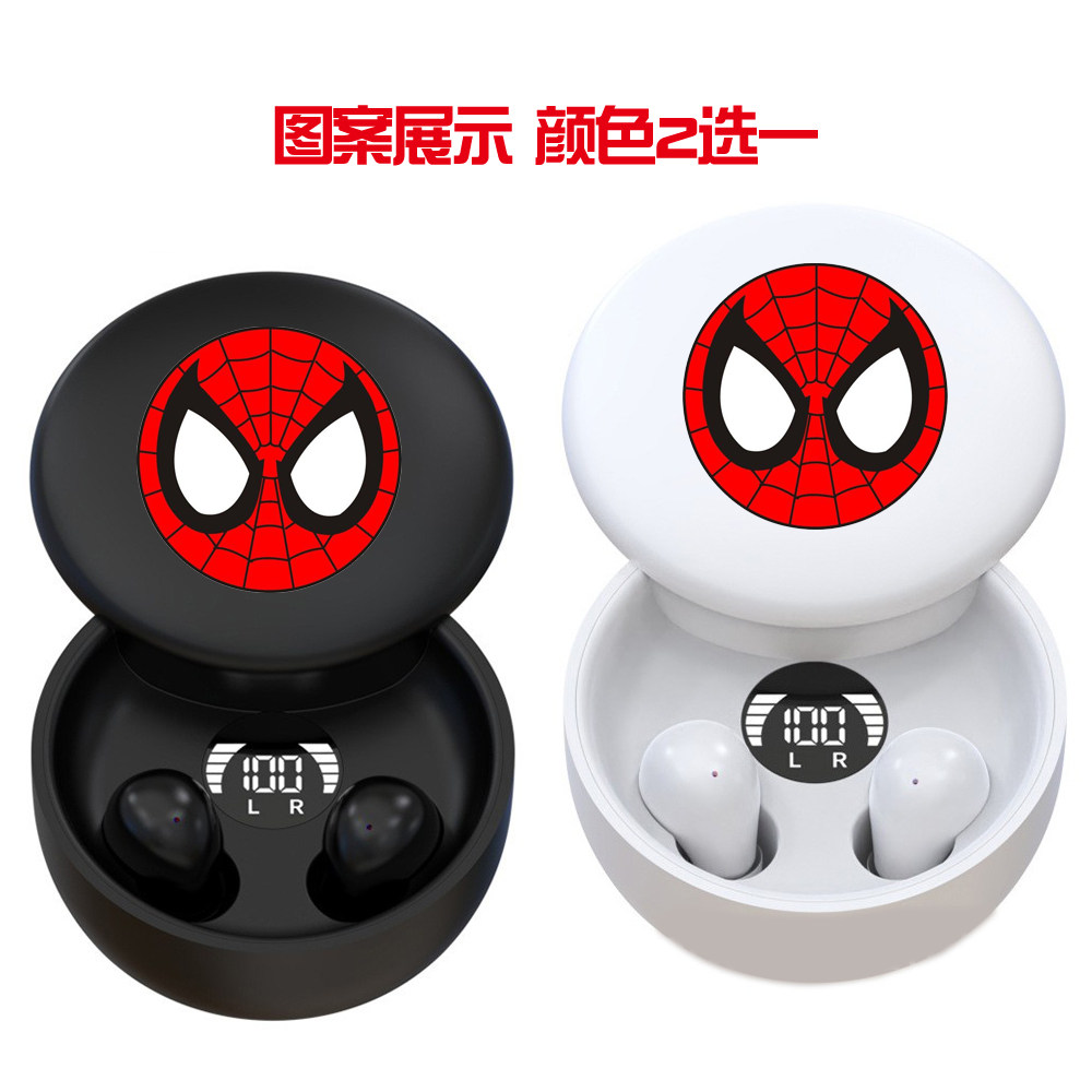 复联盟英雄周边耳机 钢铁侠蜘蛛侠九头蛇神盾局黑豹主题蓝牙耳塞