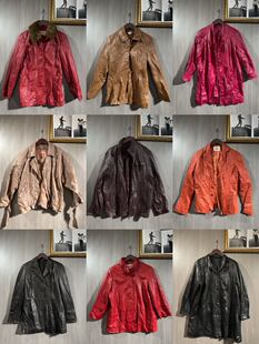 古着复古vintage中古港风文艺长款 大衣真皮皮衣夹克外套 西装