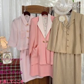 古着复古vintage日制港风文艺昭和风老钱风格 纹秋冬两件套套装