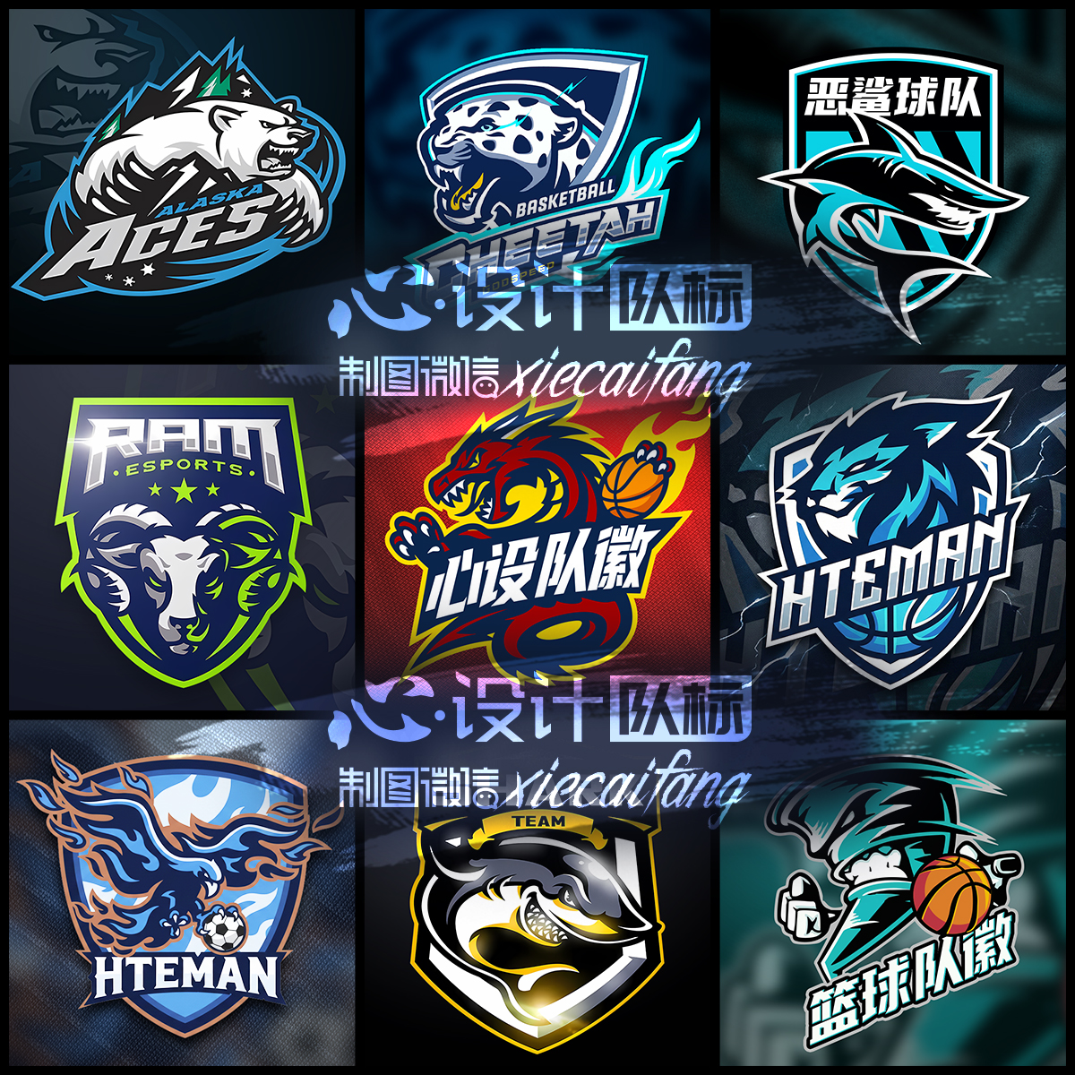 足球队标logo设计篮球队徽图标队旗胸牌徽章足球俱乐部定制设计