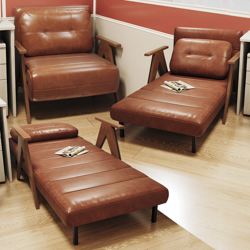 折叠沙发床两用办公室午休床多功能单人家用双人卧室折叠床油蜡皮