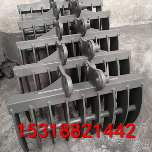 徐工/雷沃60/75挖机翻地耙子 挖机多齿钢叉子配件 钩机园林落叶耙