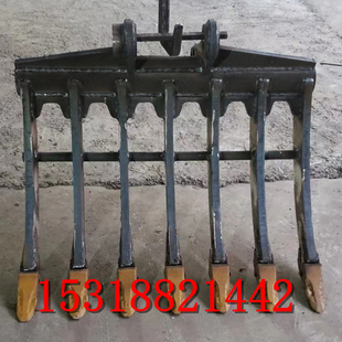 三一60/75挖机翻地松土耙子 挖山药/牡丹根耙子 开荒神器支持定制