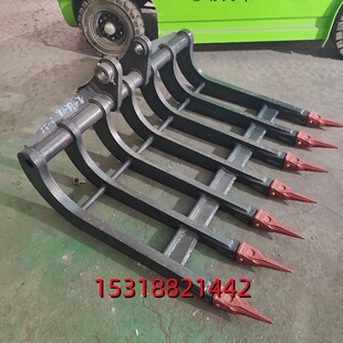 60钩机大弯度翻地耙子75挖掘机大弧度耙斗可支持定制10-200挖掘机