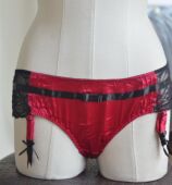 红与黑 内裤 奢华真丝宫廷妩媚款 法国专柜 高端吊袜带式 丁字裤 底裤