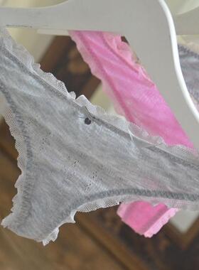 意大利外贸SiS* 粉/灰 溪畔浣纱 莫尔代针织高档内裤丁字裤底裤