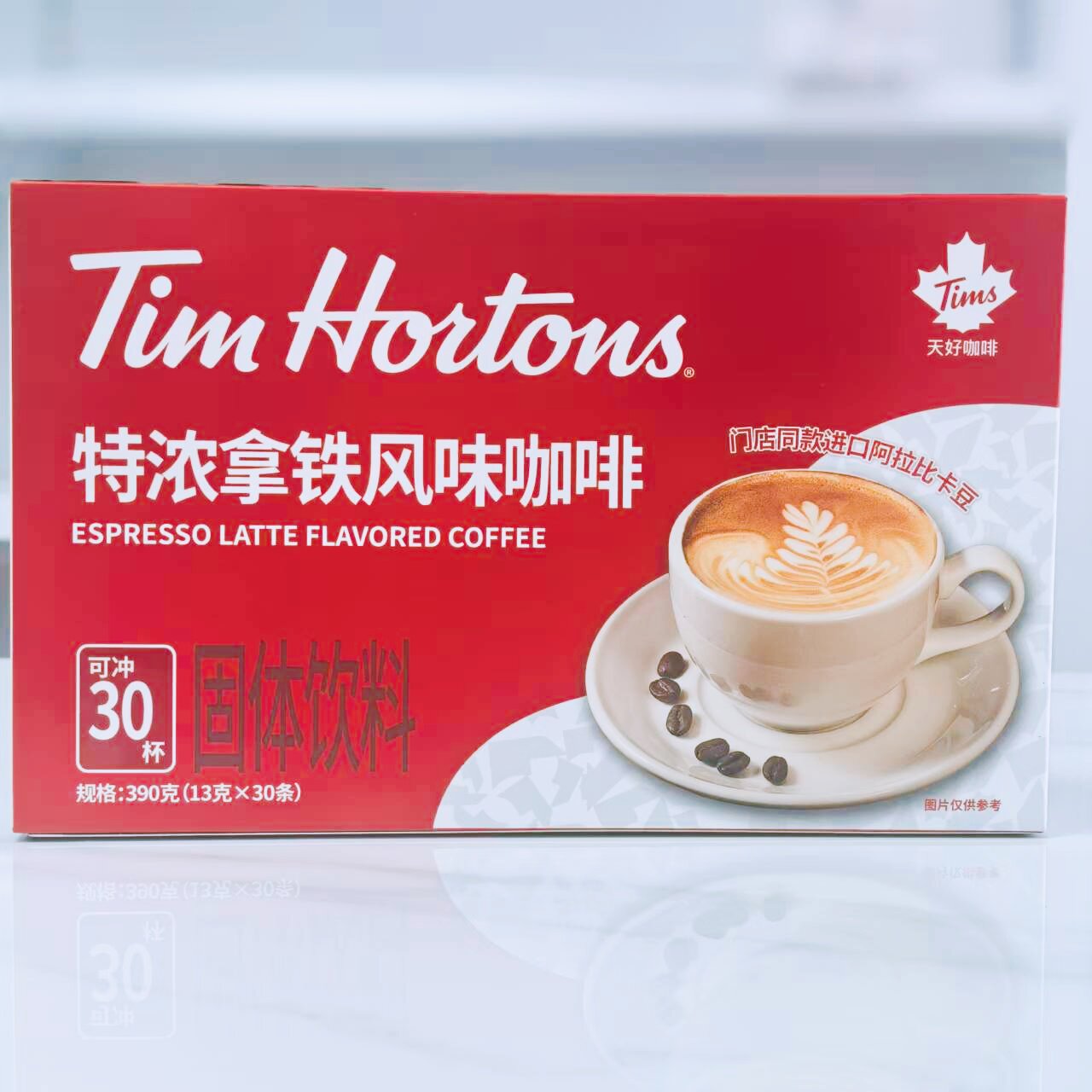 Tims特浓拿铁风味咖啡固体饮料天好速溶咖啡粉下午茶办公室冲饮