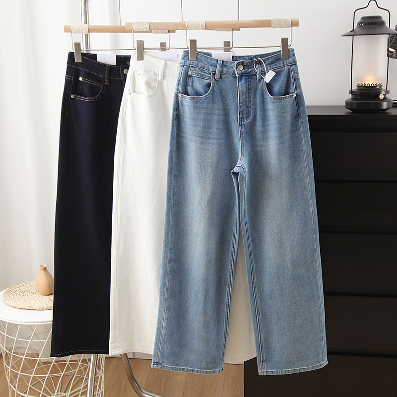 宝藏裤型！美式复古高腰遮胯宽松显瘦翻边阔腿牛仔裤男友裤女春,女装/女士精品,牛仔裤,淘宝优惠券,粉丝福利购,淘宝优惠卷