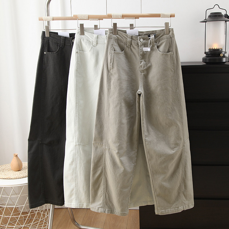 王炸裤型！美式复古立体剪裁高腰宽松显瘦阔腿弯刀裤牛仔裤女春,女装/女士精品,牛仔裤,淘宝优惠券,粉丝福利购,淘宝优惠卷