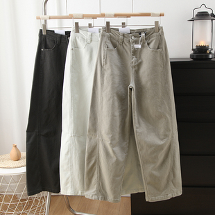 王炸裤型！美式复古立体剪裁高腰宽松显瘦阔腿弯刀裤牛仔裤女春